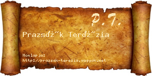 Prazsák Terézia névjegykártya