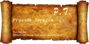 Prazsák Terézia névjegykártya